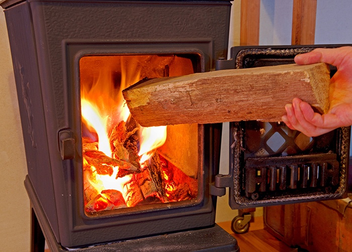 log burning stove