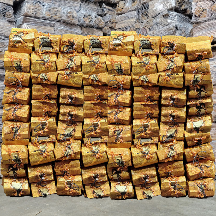 Bulk Pallet of Kiln Dried Ash Logs in Bags